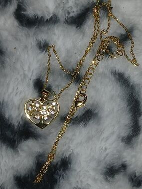 Tree Of Life Gold Heart Pendant Necklace